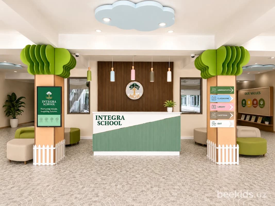 Integra School — главный холл и ресепшн
